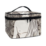Beige Buddha Mandala Print Travel Makeup Bag