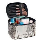 Beige Buddha Mandala Print Travel Makeup Bag