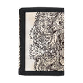 Beige Buddha Mandala Print Trifold Wallet