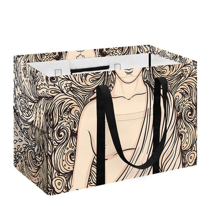 Beige Buddha Mandala Print Utility Tote Bag