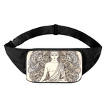 Beige Buddha Mandala Print Waist Bag