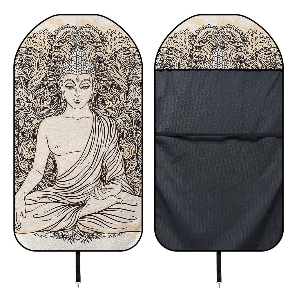 Beige Buddha Mandala Print Waterproof Car Seat Cover