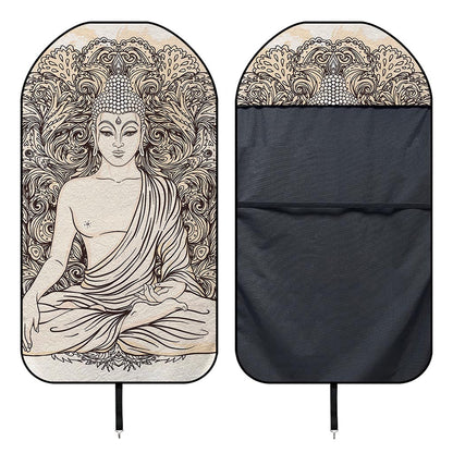 Beige Buddha Mandala Print Waterproof Car Seat Cover