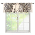 Beige Buddha Mandala Print Window Valance