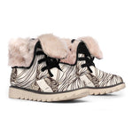 Beige Buddha Mandala Print Winter Boots