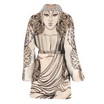 Beige Buddha Mandala Print Women's Bathrobe