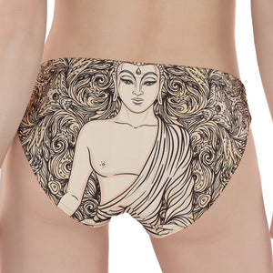 Beige Buddha Mandala Print Women's Panties