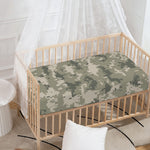 Beige Digital Camo Pattern Print Baby Crib Sheet