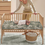 Beige Digital Camo Pattern Print Baby Crib Sheet