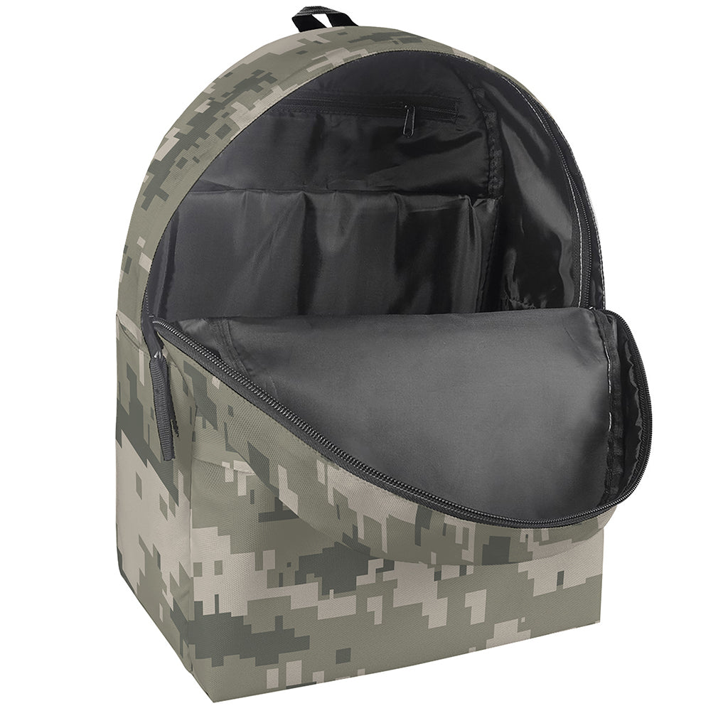 Beige Digital Camo Pattern Print Backpack