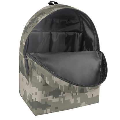 Beige Digital Camo Pattern Print Backpack