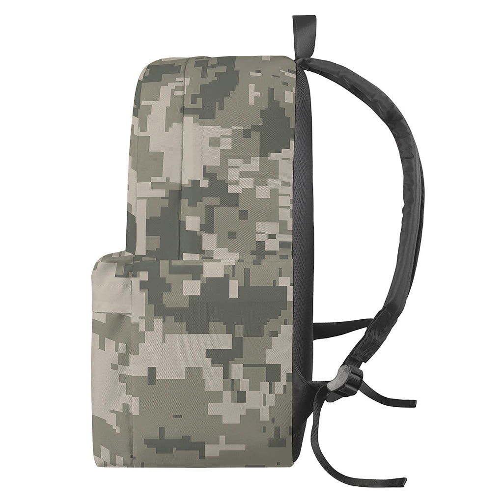 Beige Digital Camo Pattern Print Backpack