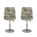 Beige Digital Camo Pattern Print Bar Stool Covers