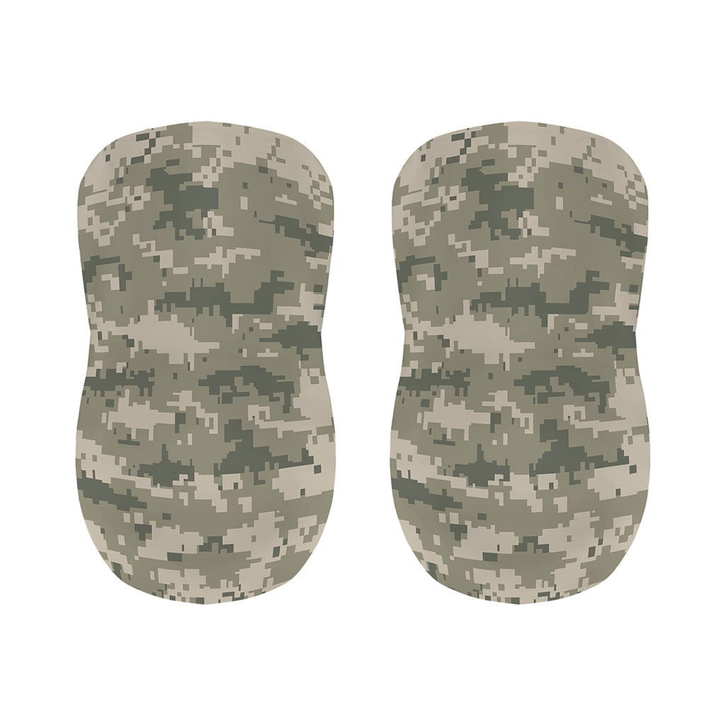 Beige Digital Camo Pattern Print Bar Stool Covers