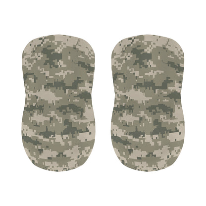 Beige Digital Camo Pattern Print Bar Stool Covers
