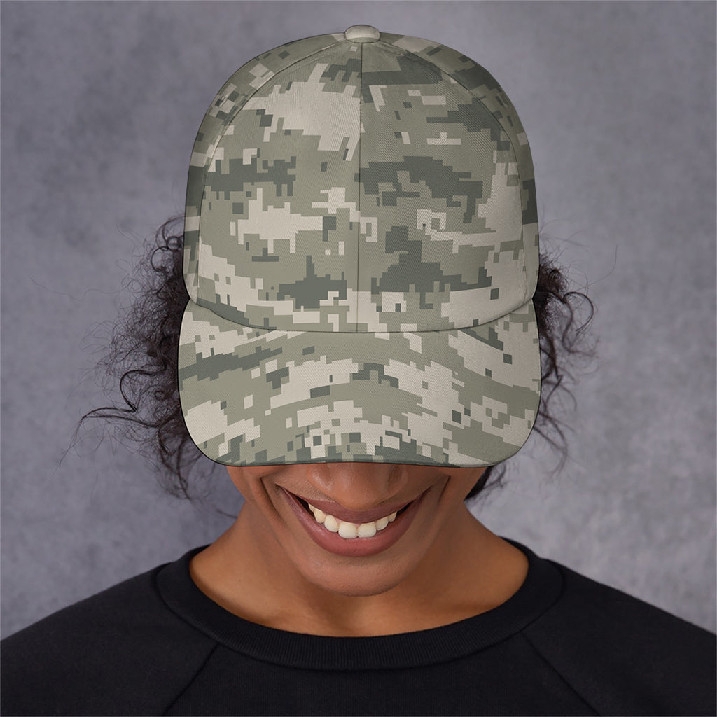 Beige Digital Camo Pattern Print Baseball Cap