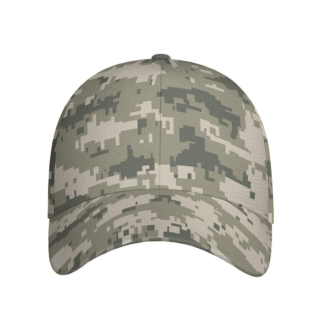 Beige Digital Camo Pattern Print Baseball Cap