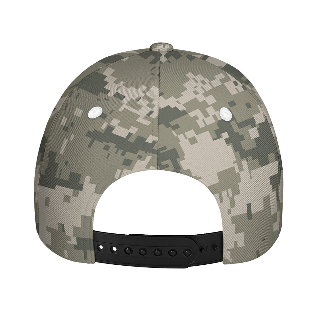 Beige Digital Camo Pattern Print Baseball Cap