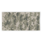 Beige Digital Camo Pattern Print Beach Towel