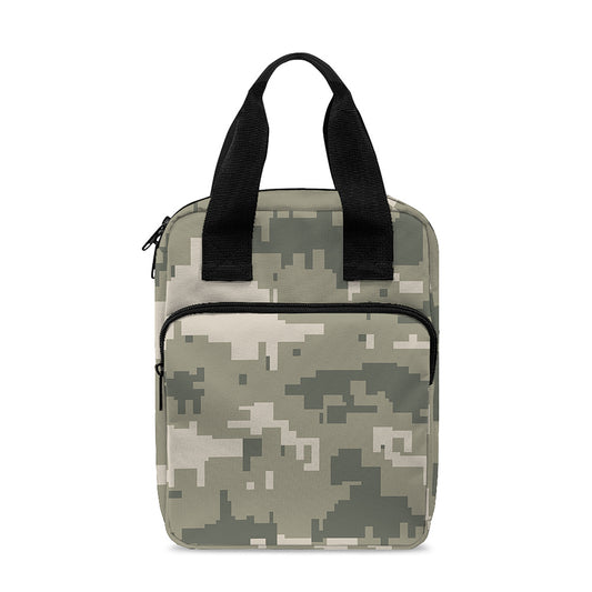 Beige Digital Camo Pattern Print Bible Tote Bag