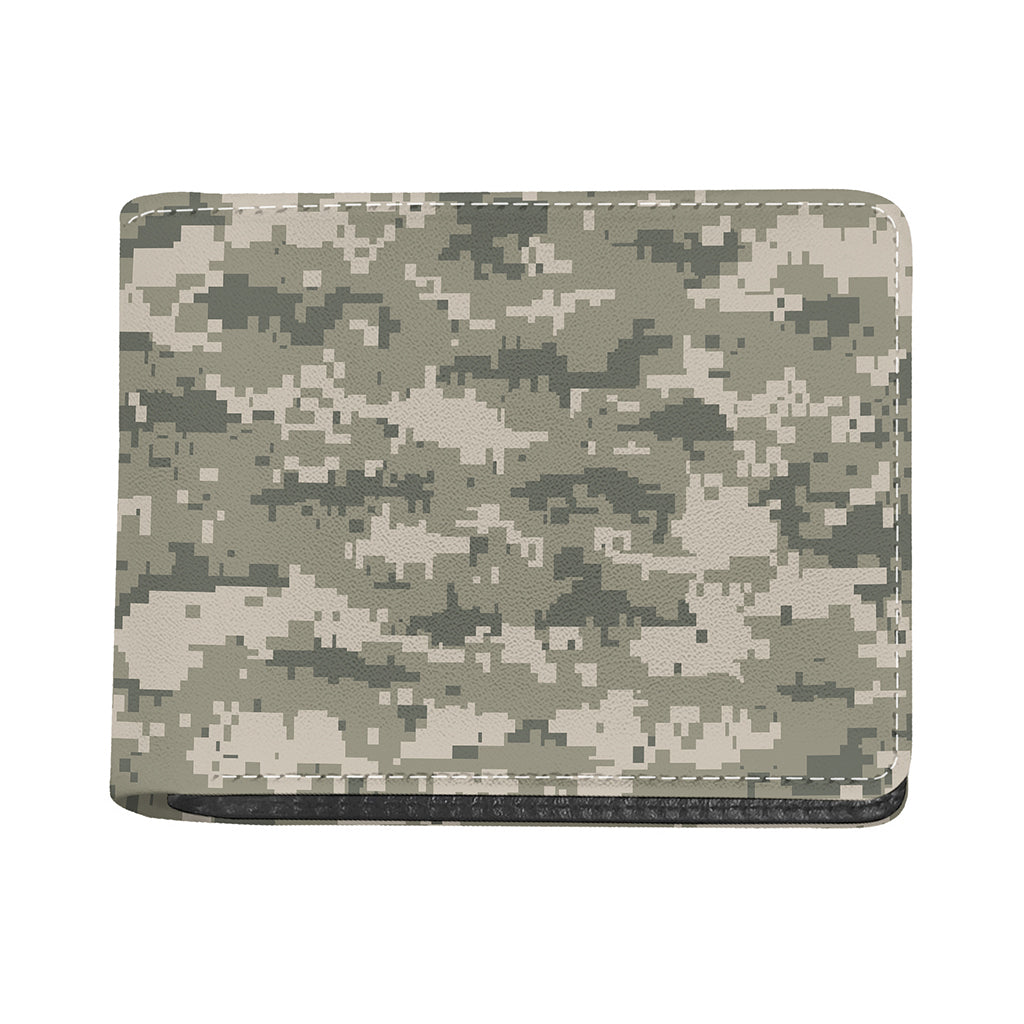 Beige Digital Camo Pattern Print Bifold Wallet