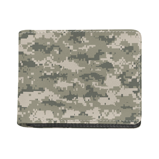Beige Digital Camo Pattern Print Bifold Wallet