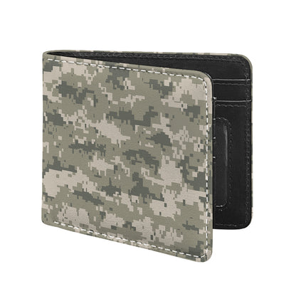 Beige Digital Camo Pattern Print Bifold Wallet