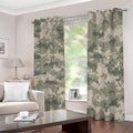 Beige Digital Camo Pattern Print Dimout Grommet Curtains