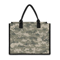Beige Digital Camo Pattern Print Canvas Tote Bag