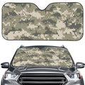 Beige Digital Camo Pattern Print Car Windshield Sun Shade