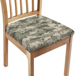 Beige Digital Camo Pattern Print Chair Cushion Cover
