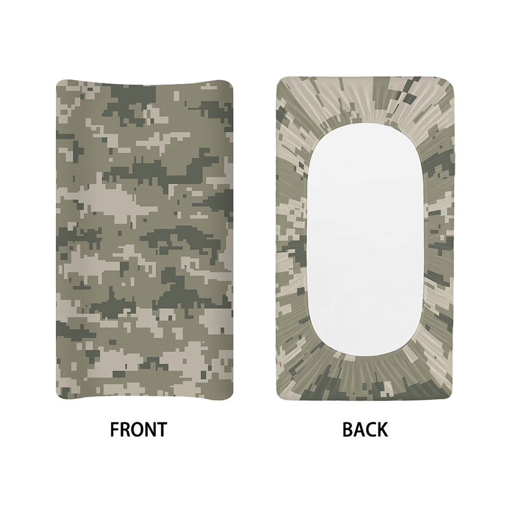 Beige Digital Camo Pattern Print Changing Pad Cover