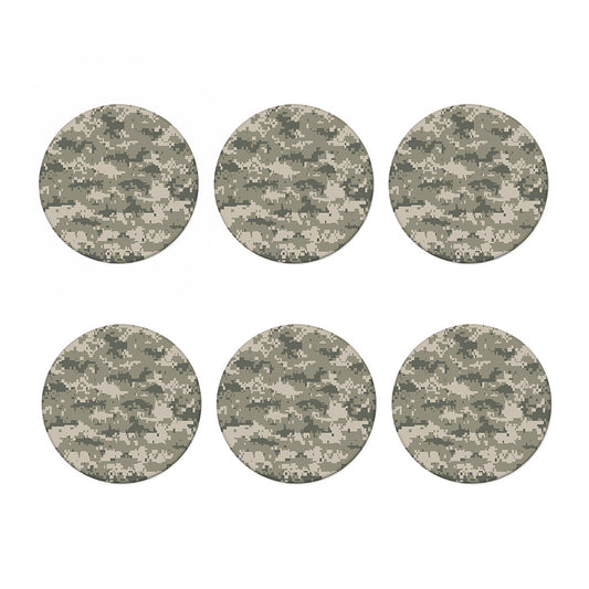 Beige Digital Camo Pattern Print Coaster Set