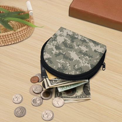 Beige Digital Camo Pattern Print Coin Purse