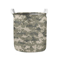 Beige Digital Camo Pattern Print Collapsible Laundry Basket