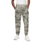 Beige Digital Camo Pattern Print Cotton Pants
