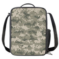 Beige Digital Camo Pattern Print Crossbody Lunch Bag
