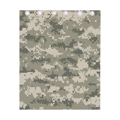 Beige Digital Camo Pattern Print Curtain