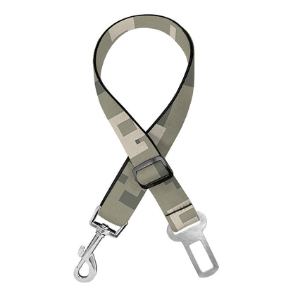 Beige Digital Camo Pattern Print Dog Seat Belt
