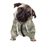 Beige Digital Camo Pattern Print Dog Zip Up Hoodie