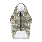 Beige Digital Camo Pattern Print Dog Zip Up Hoodie