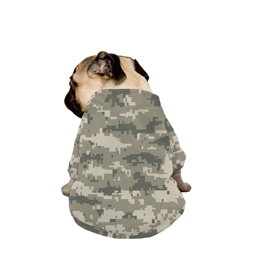 Beige Digital Camo Pattern Print Dog Zip Up Jacket