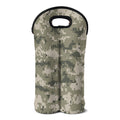 Beige Digital Camo Pattern Print Double Neoprene Wine Tote