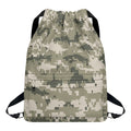 Beige Digital Camo Pattern Print Drawstring Backpack