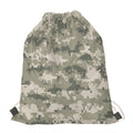 Beige Digital Camo Pattern Print Drawstring Bag