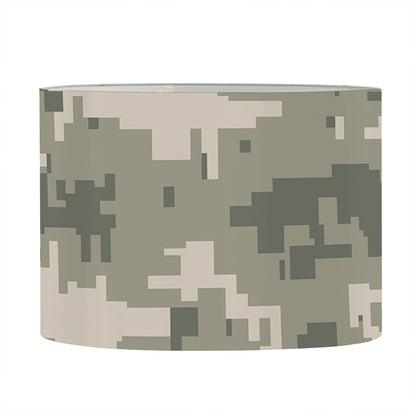 Beige Digital Camo Pattern Print Drum Lamp Shade