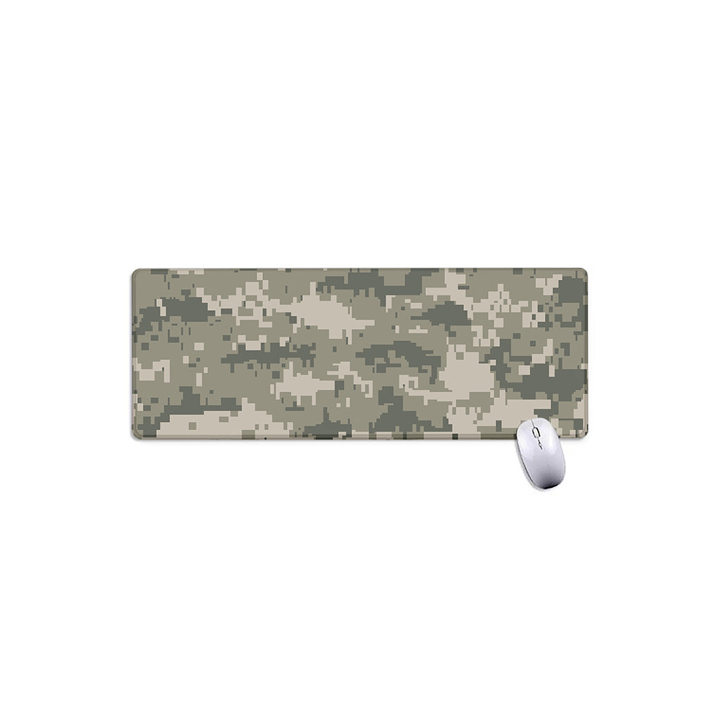 Beige Digital Camo Pattern Print Extended Mouse Pad