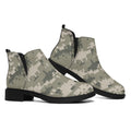 Beige Digital Camo Pattern Print Flat Ankle Boots