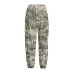 Beige Digital Camo Pattern Print Fleece Lined Knit Pants