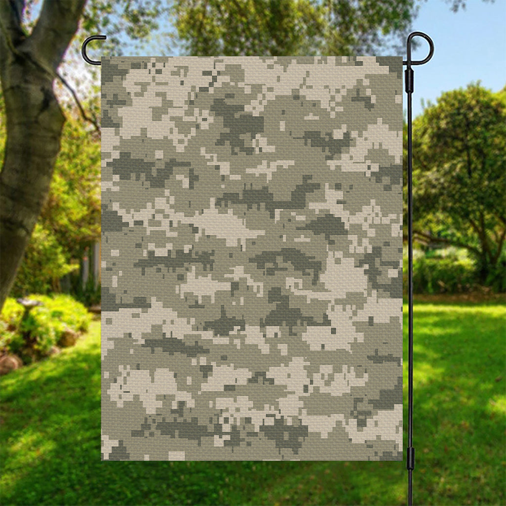Beige Digital Camo Pattern Print Garden Flag